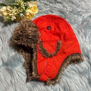 Baby GAP Orange and Brown Kids Aviator Hat sz XS/S